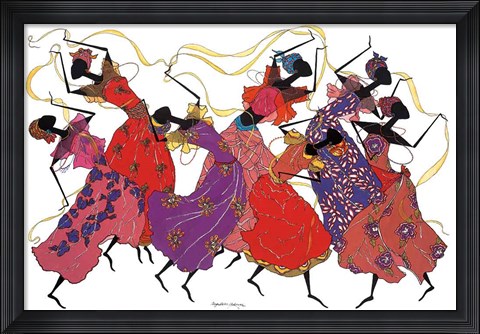 Framed Lead Dancer In Purple Gown Print