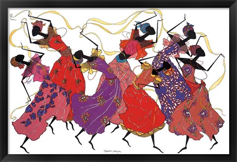 Framed Lead Dancer In Purple Gown Print