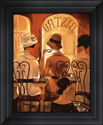Framed Rendez-vous au Bistro Print