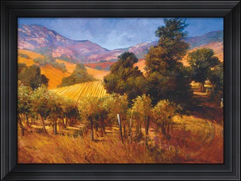 Framed Southern Vineyard Hills Print