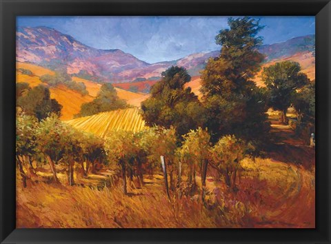 Framed Southern Vineyard Hills Print