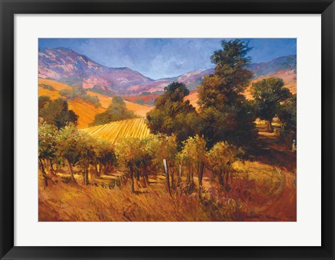 Framed Southern Vineyard Hills Print