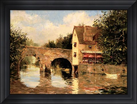 Framed Cafe In Brittany - Johnson Print