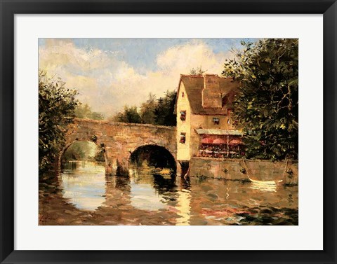 Framed Cafe In Brittany - Johnson Print