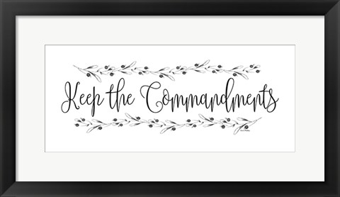 Framed Keep the Commandments Print