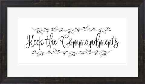 Framed Keep the Commandments Print