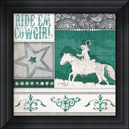 Framed Ride &#39;Em Cowgirl Print