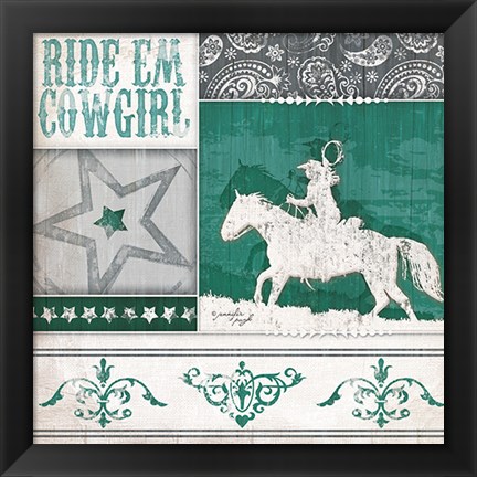 Framed Ride &#39;Em Cowgirl Print