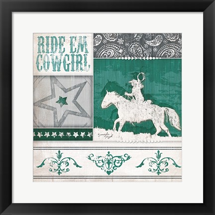 Framed Ride &#39;Em Cowgirl Print