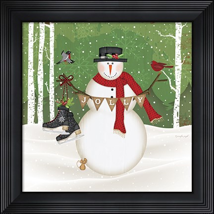Framed Jolly Snowman Print