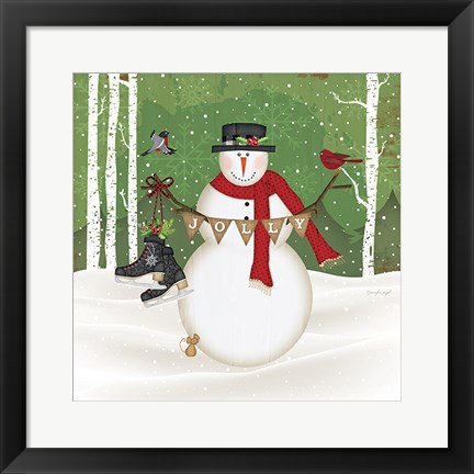 Framed Jolly Snowman Print