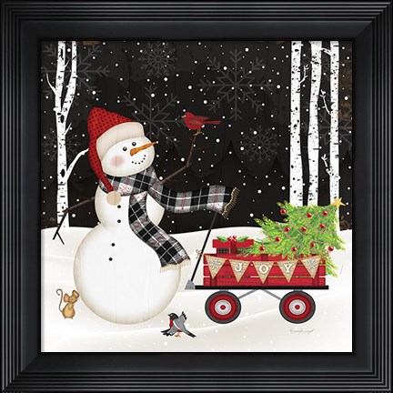 Framed Joy Snowman Print