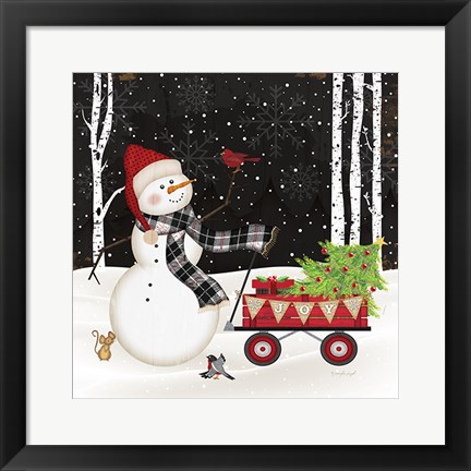 Framed Joy Snowman Print