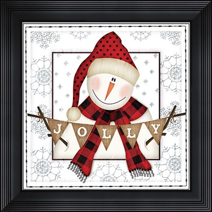 Framed Jolly Snowman Print