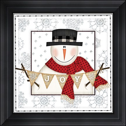 Framed Joy Snowman Print