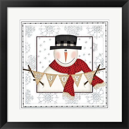 Framed Joy Snowman Print