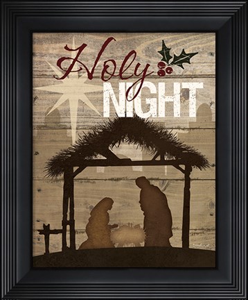 Framed Holy Night Nativity Print