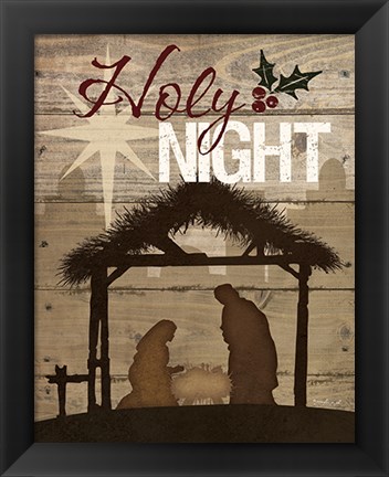 Framed Holy Night Nativity Print