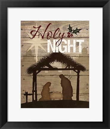 Framed Holy Night Nativity Print