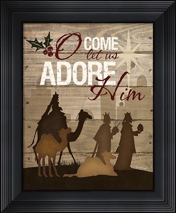 Framed Let Us Adore Him Print