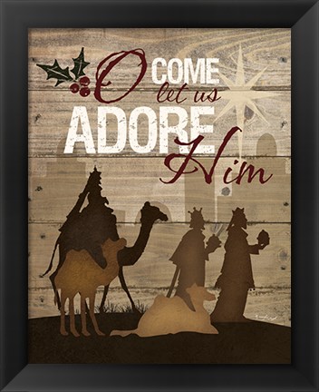 Framed Let Us Adore Him Print