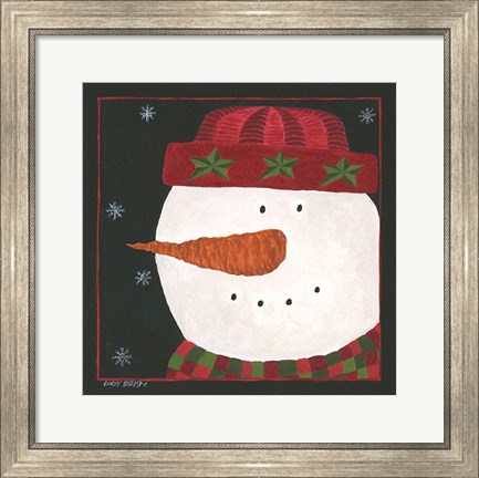 Framed Snowman I Print