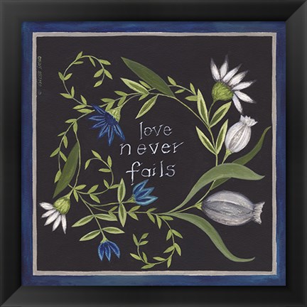 Framed Blue Flowers IV Print