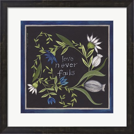 Framed Blue Flowers IV Print