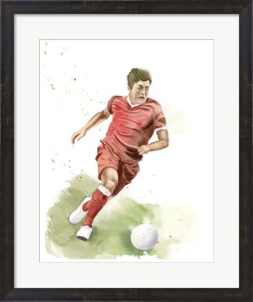 Framed Soccer Player Print