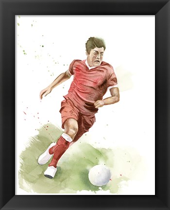 Framed Soccer Player Print