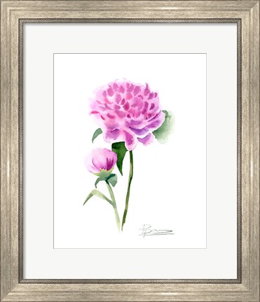 Framed Pink Flowers IV Print