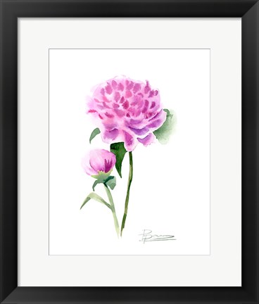 Framed Pink Flowers IV Print