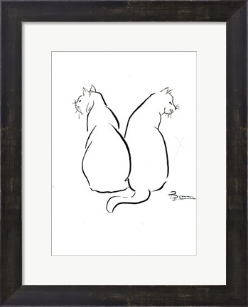 Framed Cat Outlines Print