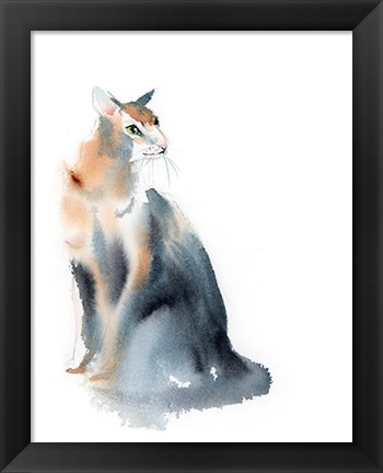 Framed Ginger Cat III Print