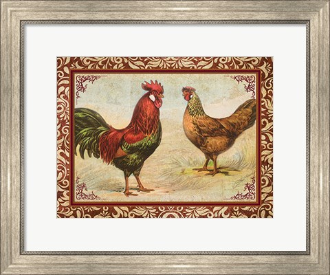 Framed Chicken I Print