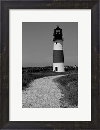 Framed Black and Lighthouse Print