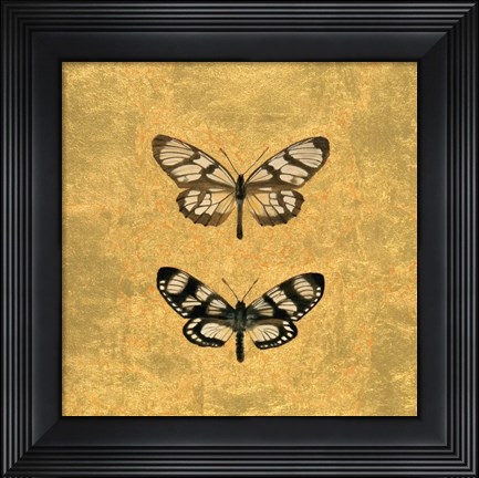 Framed Pair of Butterflies on Gold Print