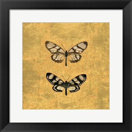 Framed Pair of Butterflies on Gold Print