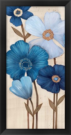 Framed Fleurs Bleues I Print