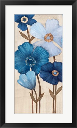 Framed Fleurs Bleues I Print