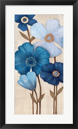 Framed Fleurs Bleues I Print