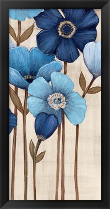 Framed Fleurs Bleues II Print