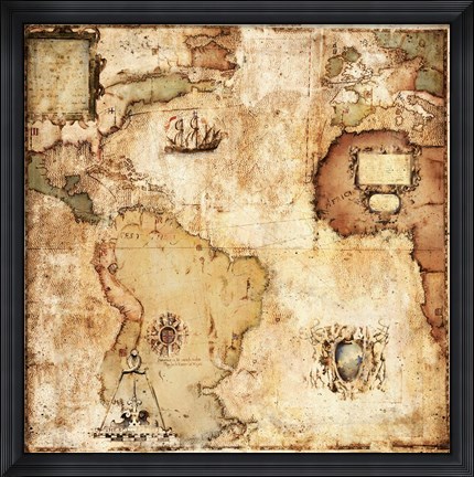 Framed Map of Discovery Print