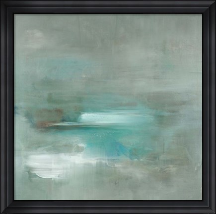 Framed Misty Pale Azura Sea Print