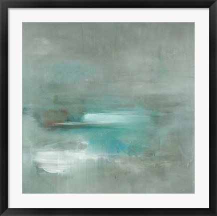 Framed Misty Pale Azura Sea Print