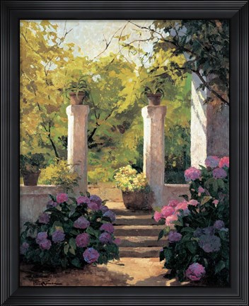 Framed Jardi Interior Claustre Print