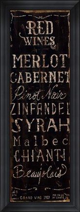 Framed Red Wines Print