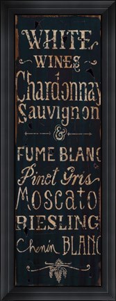 Framed White Wines Print