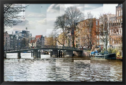 Framed Zwanenburgwal Canal Print