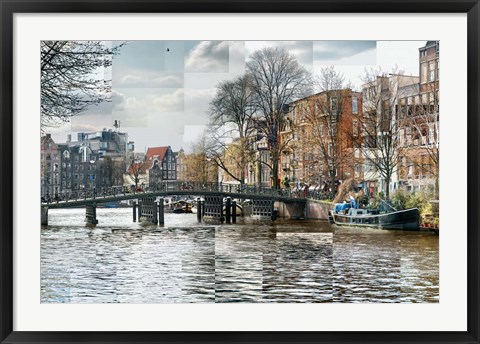 Framed Zwanenburgwal Canal Print